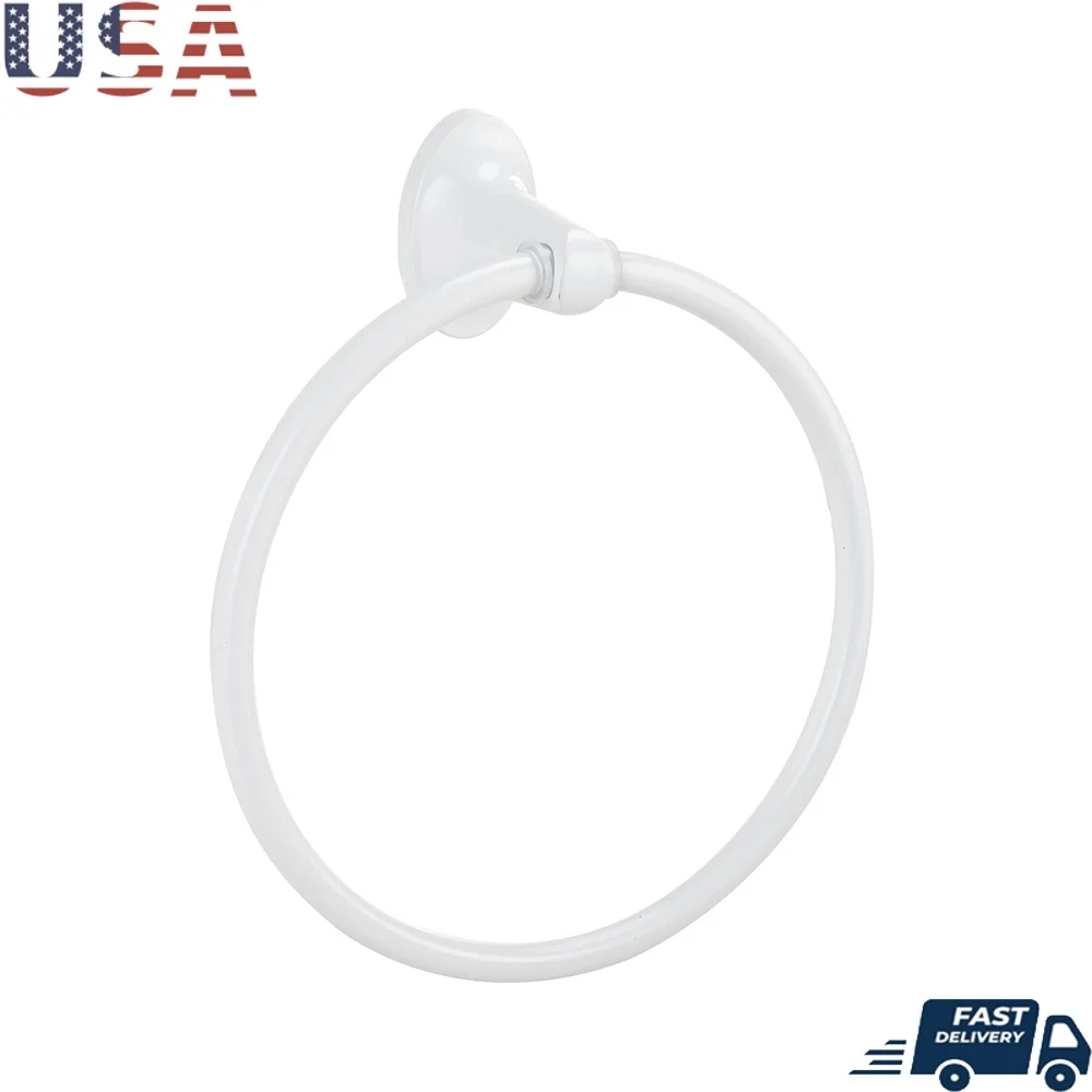 

Oval Style Steel Wall Mount Towel Holder Ring Rust Resistant Easy Installation Bathroom Accessory Hand Bath Towels