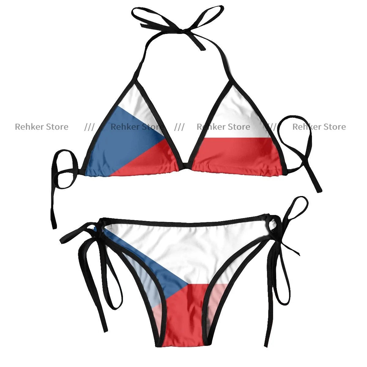 

Bikini Set Swimwear Women Swimsuit Sexy Push Up Swimming Bathing Suit Flag Of The Czech Republic Beachwear Summer Brazilian