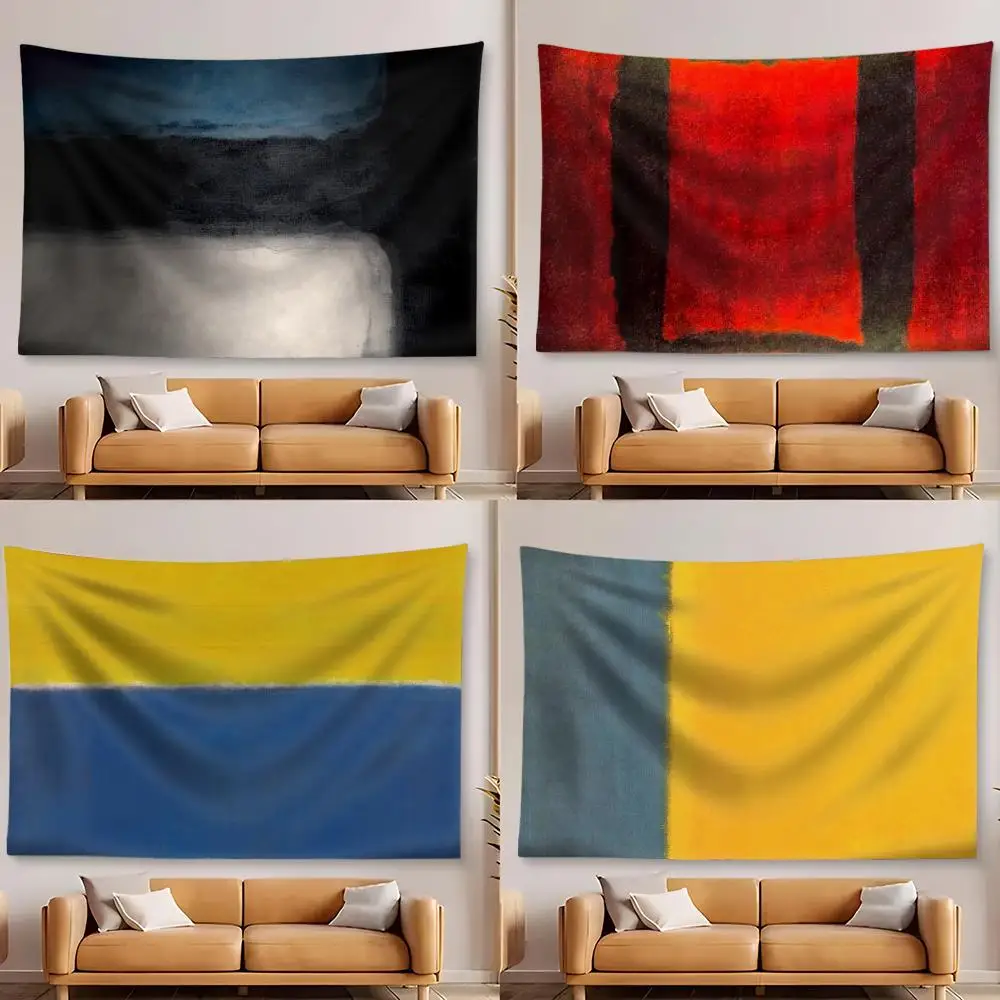 Mark R-Rothko ART Tapestry Custom Home Living Room Bedroom Wall Decor Wallpaper Backdrop Cloth With Clips