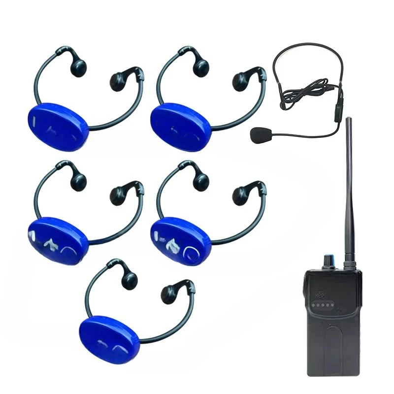 جهاز اتصال لاسلكي للتدريب على السباحة للمدربين وسماعة توصيل العظام تحت الماء للسباحين