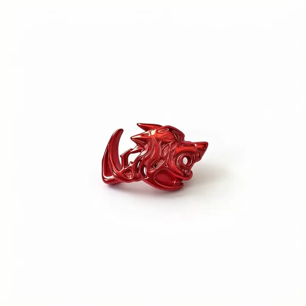 Edgy Dark Subculture Red Single Tooth Cap Grillz Wolf Cross Flame Star Design CZ Paved Hip Hop Niche Personality Unisex Jewelry