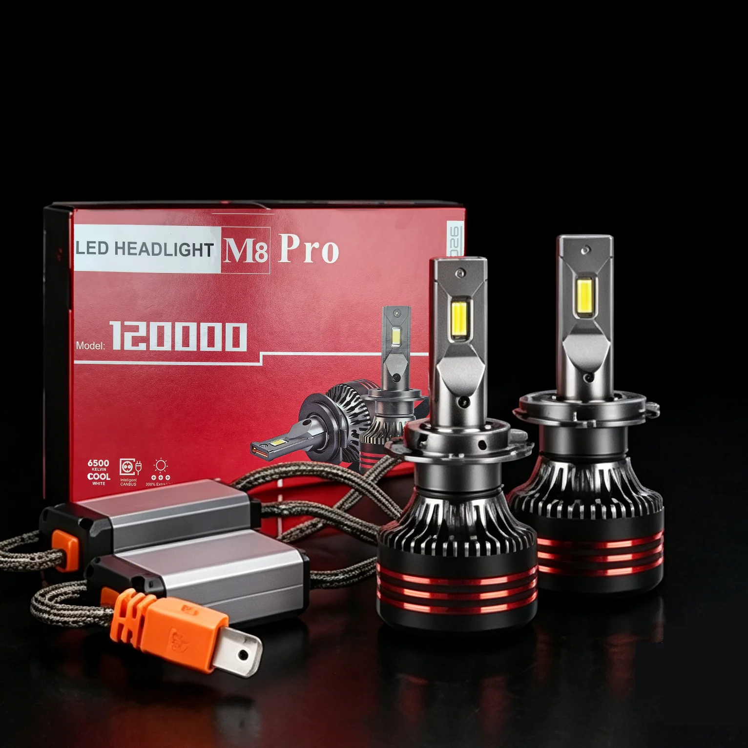 H4 H7 LED Auto Bulbs Car 2Pcs M8 Pro 350W 120000LM Headlight Led H1 Fog Lights 12V 6500K Double Copper Tube Led Light Kit