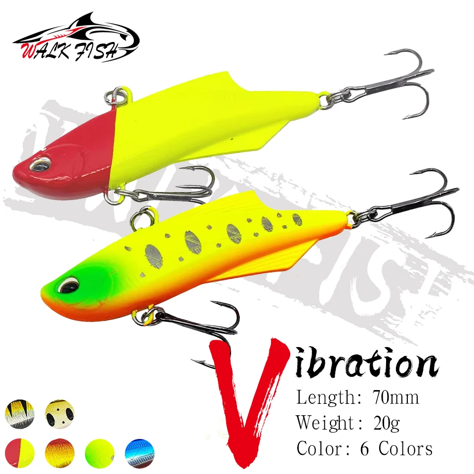 WALK FISH 7 cm 20 g VIB Vibration sinkende Angelköder Kunststoff Eisenplatte Blei Fisch Langstreckenwurf Bionischer Köder Paillettenforelle