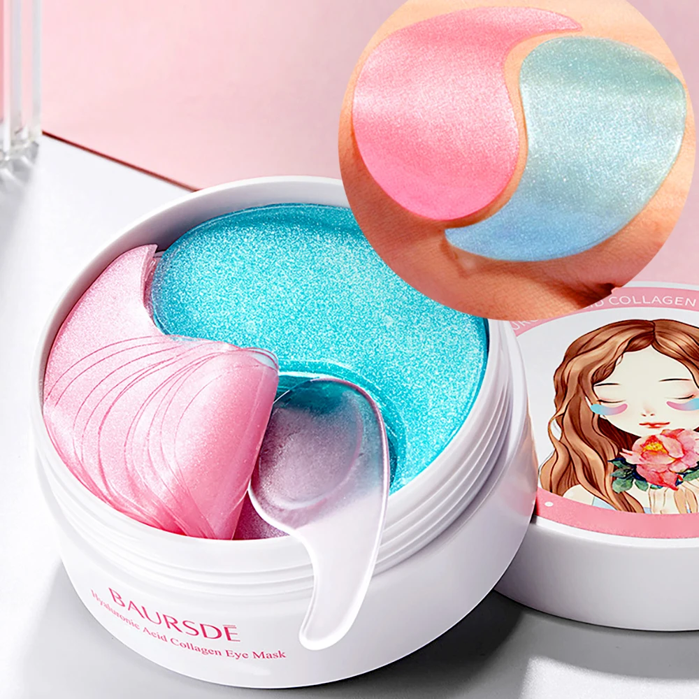 

Двухцветная маска для глаз Cherry Blossom & Collagen — увлажняющие, увлажняющие и питательные патчи под глаза, 30 пар/флакон