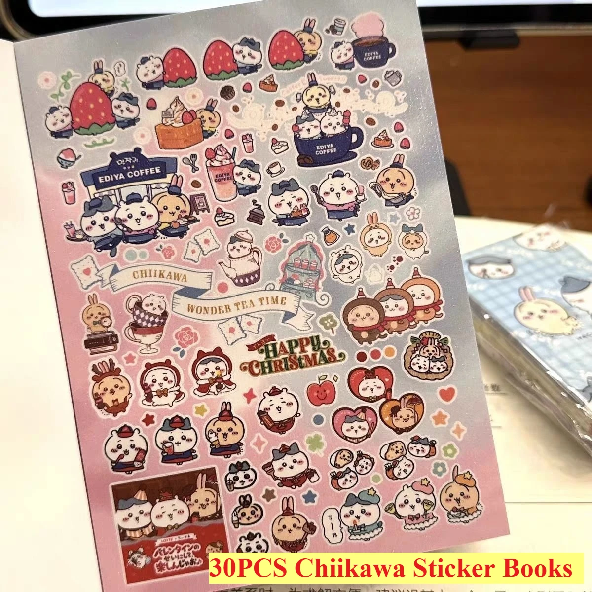 30 Stück niedliche Chiikawa-Aufkleber, Bücher, Kawaii-Anime-Aufkleber, gestanzte Aufkleber, DIY-Handbücher, Materialaufkleber, klassisches Spielzeug, Geschenk – Detail 3