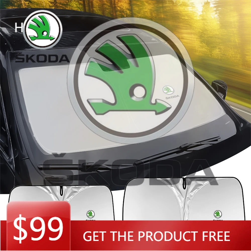 

For Skoda Car Sticker New Car Front Windshield Sun Visor Foldable Sun Shade Cover For Skoda S Fabia 2 Superb 2 3 Octavia 2 A7 A5