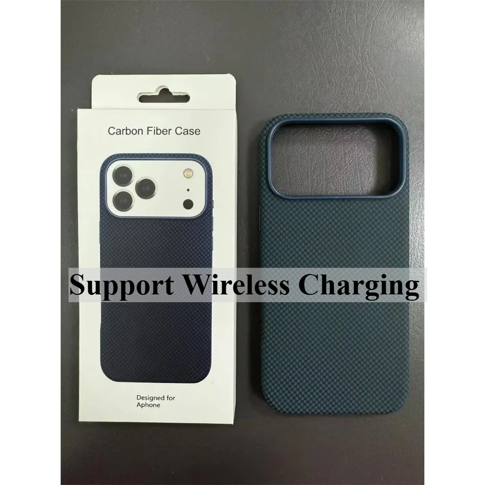 

Kevlar Carbon Fibre for Magsafe Magnetic Case for IPhone 17 Pro Max 17 Pro 17 Air 17 Wireless Charging Shockproof Cover with Box