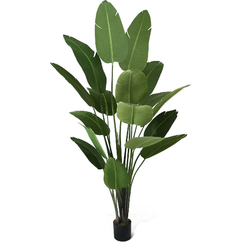 

Artificial Bird of Paradise, 84 Inch with 17 Trunks, Premium UV Resistant Lifelike Fake Plant in Pot with Dried Moss
