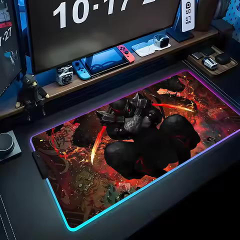 Shadow Ninja Mouse Pad RGB Gaming Mousepad Big LED Pad PC Desk Mat Luminous Mouse Pad Large Keyboard Mats Table Rug With Backlit