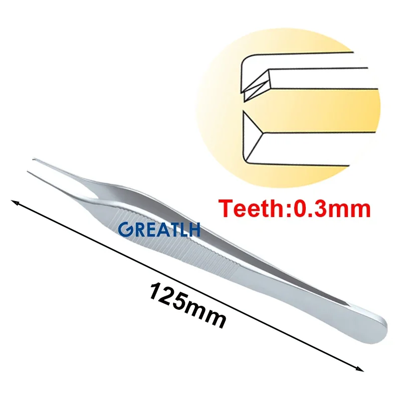 

Stainless Steel Adsons Forceps Ophthalmic Tweezers Clamp Eyelid Tool Ophthalmic Instrument