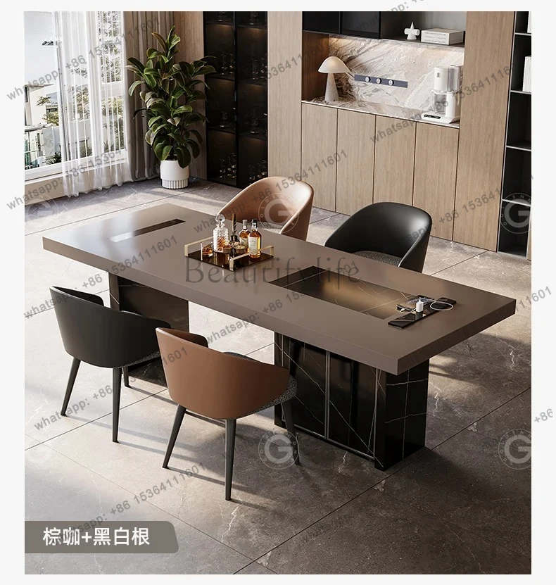 

dining table integrated high-grade minimalist wind rock slab guide table home Nakajima Taiwan new model
