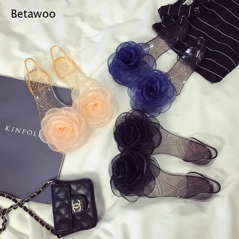 Rose Flower Bouquet Crystal Flat Sandals Women Summer Casual Slip On Slippers Elegant Vacation Beach Shoes