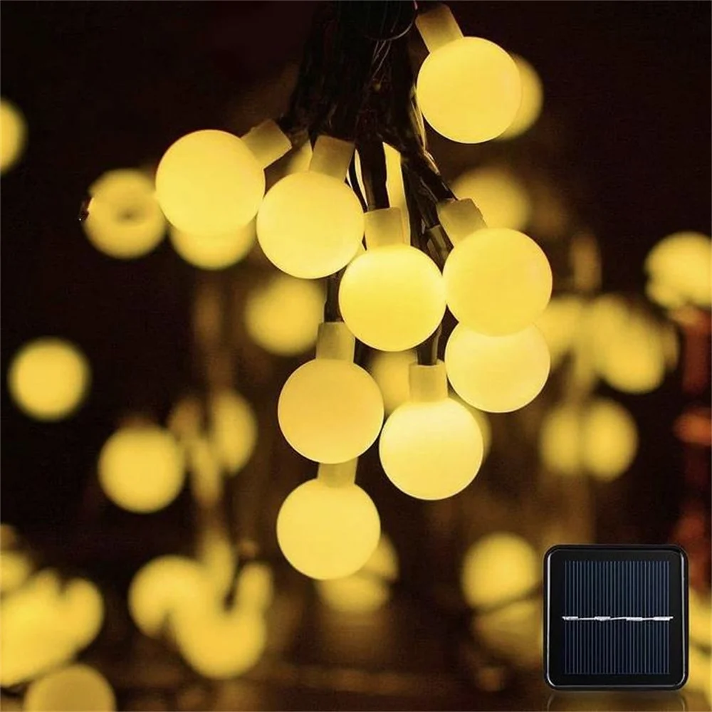 

100 LED Frosted Globe Solar String Lights IP65 Outdoor Fairy Light For Halloween Christmas Party Garden Decoration 8 Modes