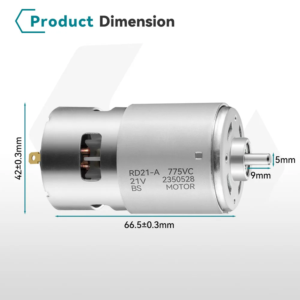 18V 775 Brushed Motor 20000RPM High Torque Micro Motor For Brushed Wrench/Angle Grinder/Electric Saw Chain/Vacuum Cleaner Tools