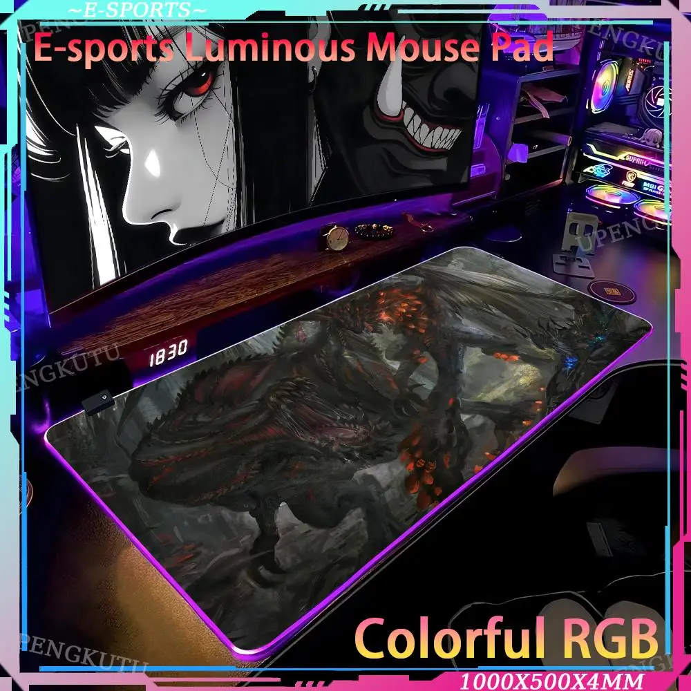 Monster Hunter World Office accessories Mouse RGB game Computer Desktop protection pad mouse Gaming computer cabinet pad
