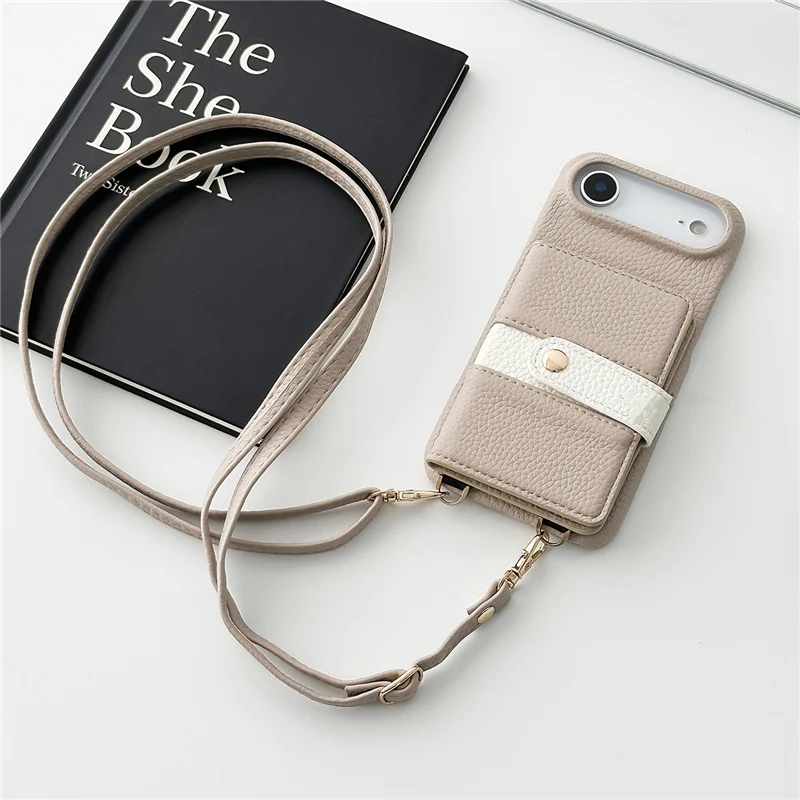 

Crossbody Lanyard Make-up Mirror Wallet Leather Case For iPhone 17 16Pro Max 15Pro 14 Luxury Card Holder Shockproof Back Cover