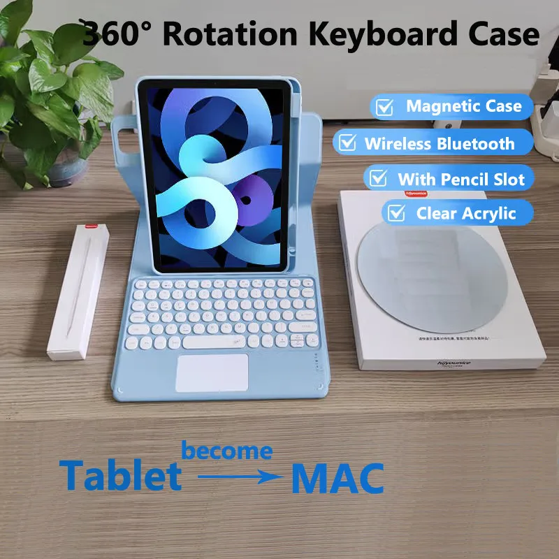 

Touchpad Keyboard Case for Samsung Galaxy Tab S10 FE+ S10 FE Plus 2025 13.1 X620 S10Plus S9 FE Plus S7 S8Plus Clear Acrylic Case