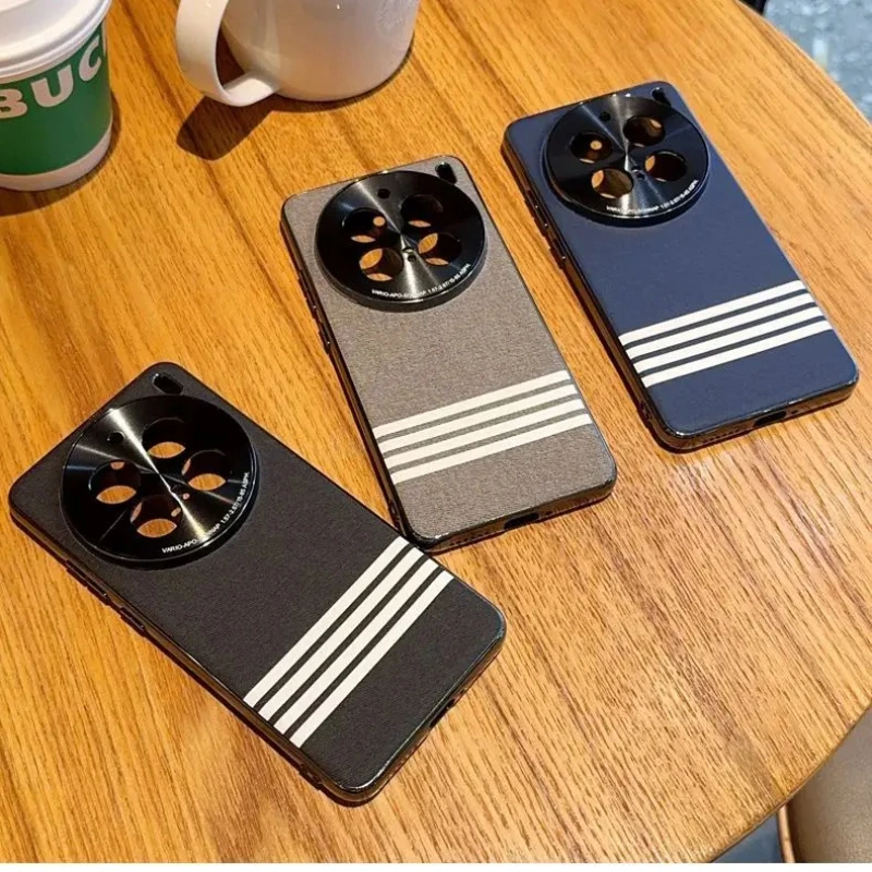 Case for Vivo X200 Ultra X200S X100S Pro Simple Four-bar Textured Leather Shell for Vivo X200 Pro Mini X100 Anti-drop Cover #6