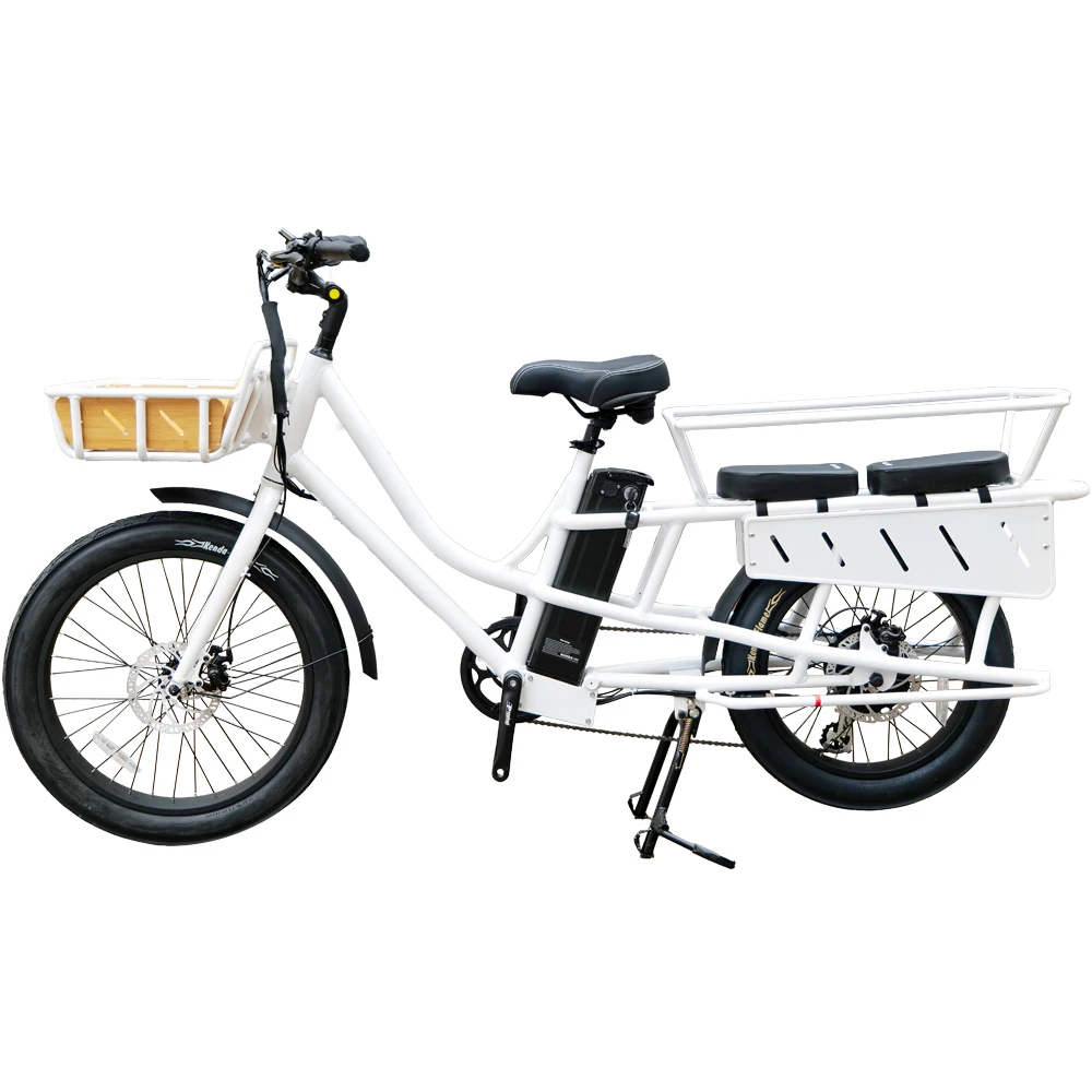 Family Ebike Cargo Torque Sensor Bike Long Tail Electric Bike Max Children Seat Motor Frame Power Battery Style Engine Gears