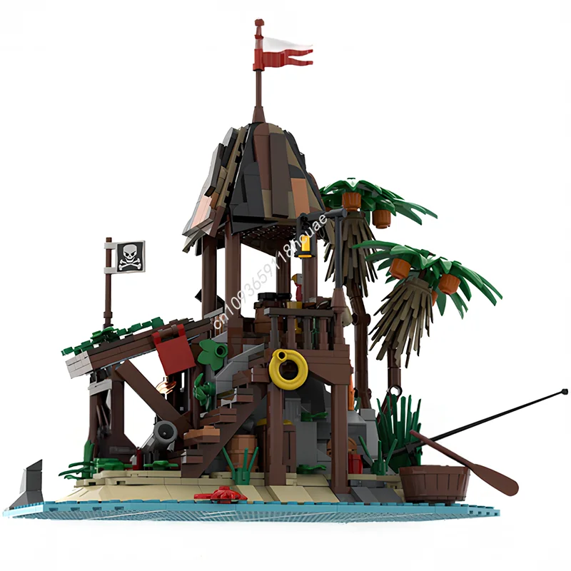 538PCS MOC Pirate Shipwreck Island Remake Modular Model Building Blocks Stacking Bricks Creative Educational Toys Kid Gift Diy