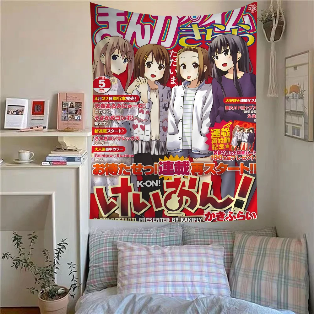 Anime K-ON KON Cartoon Tapestry Art Science Fiction Room Home Decor Wall Hanging Sheets