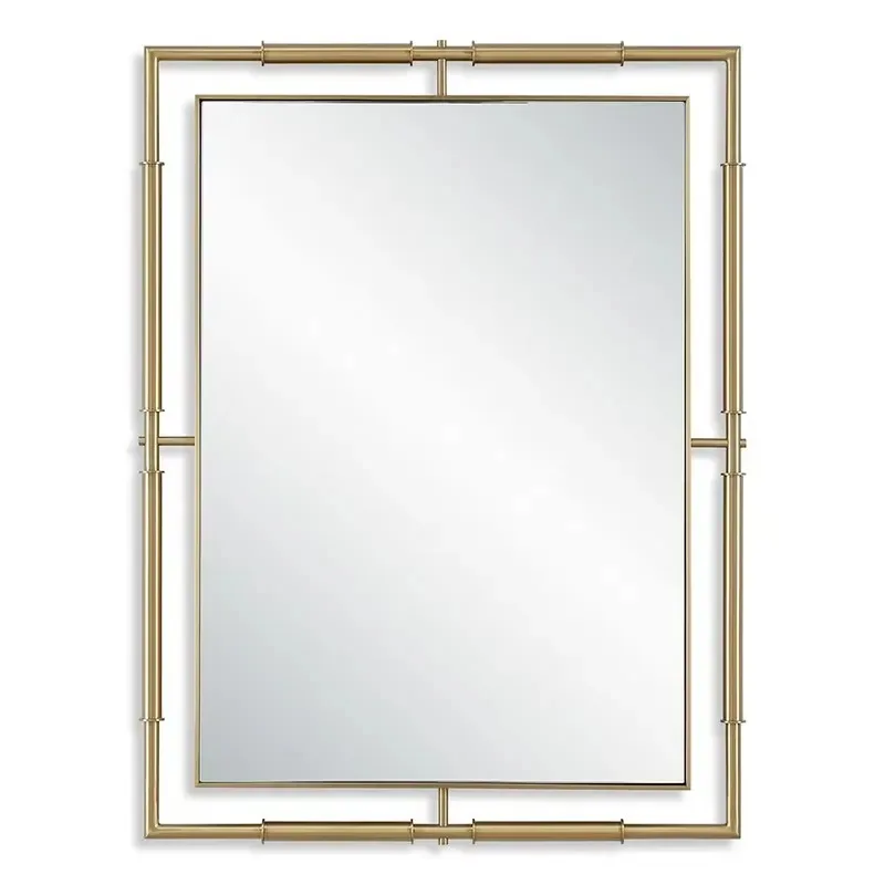 Luxury Vintage Iron Wall Mounted Mirror Durable Modern Home Living Room Bathroom Hallway Bedroom Vanity