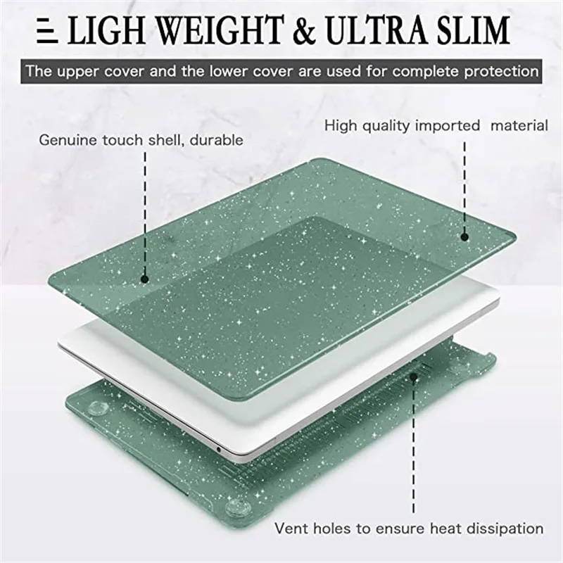 2023 New Laptop Glitter Case For Macbook Pro 14 Case A2779 For Macbook Air M2 13.6 A2681 Mac Book M1 Chip Pro 16 13 Inch Cover