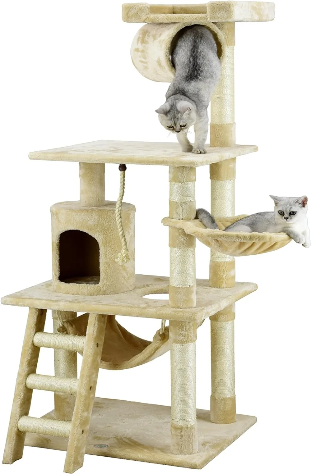 Imagem -02 - Classic Cat Tree Tower Kitty Condo Scratcher para Gatos de Interior com Sisal Posts Condomínio Escada Poleiro Macio 62