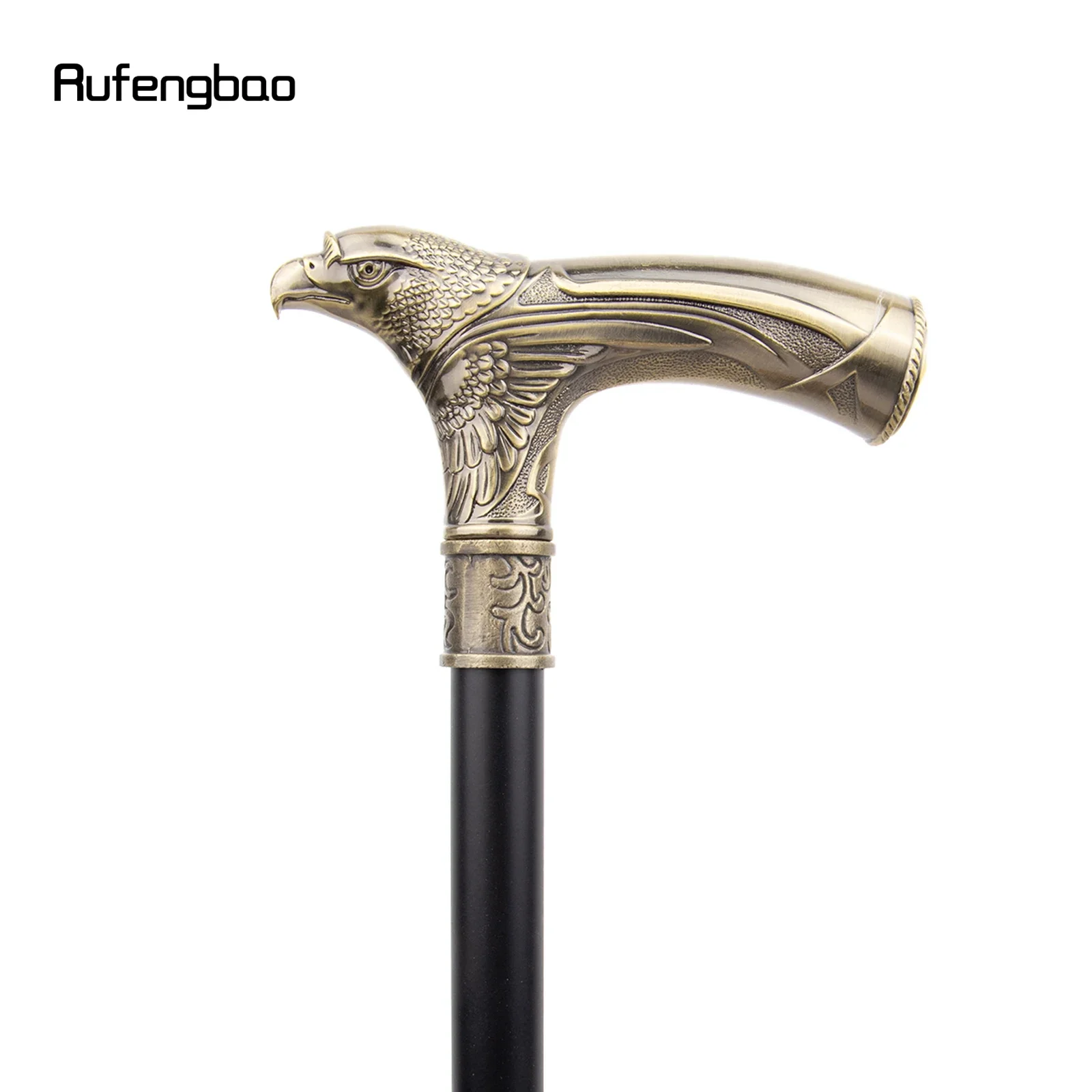 Koperachtige Adelaar Hoofd Met Strass Stok Party Mode Wandelstok Cospaly Riet Knop Crosier 90cm Prestaties Podium Riet