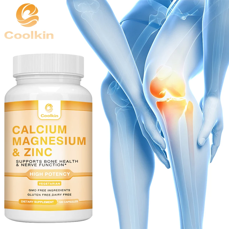 

Calcium Magnesium Zinc Capsules - Supports Bones, Teeth, Muscles, Nerves, Protein Synthesis,and Enhance Immune System Function