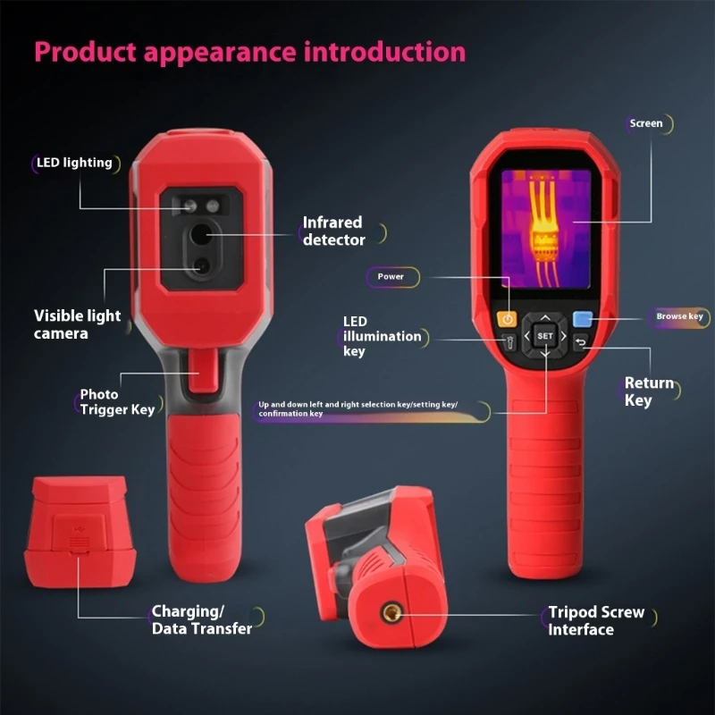 HOT warmtebeeldcamera met 160x120 IR-resolutie infraroodcamera voor bouwinspectie, HVAC en elektrisch