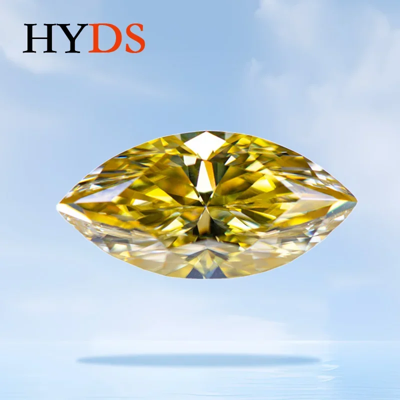 

Moissanite Lemon Yellow Color VVS1 Marquise Shape Beads for DIY Charms Jewelry Making Ring Pendant Mai Materials GRA Certificate