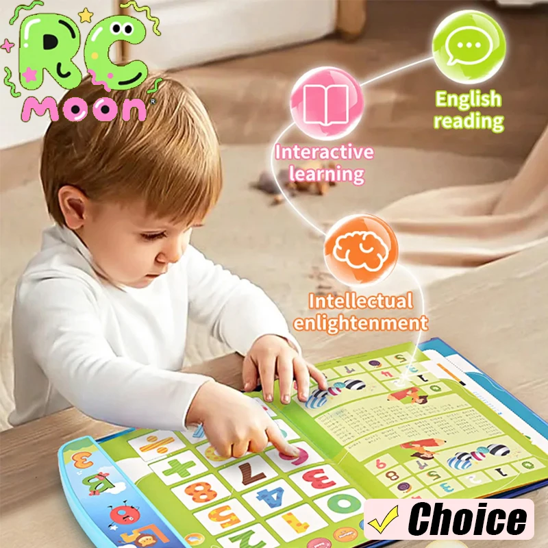 Libro electrónico para niños, acción educativa temprana en inglés, lectura de dedos con sonido, libro de Audio portátil para 2-6 niños