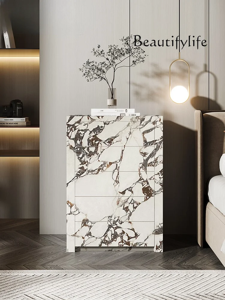 

Nordic Stone Plate Marble Wall Chest of Drawers Design Sense Bedroom Locker Living Room Sideboard Cabinet