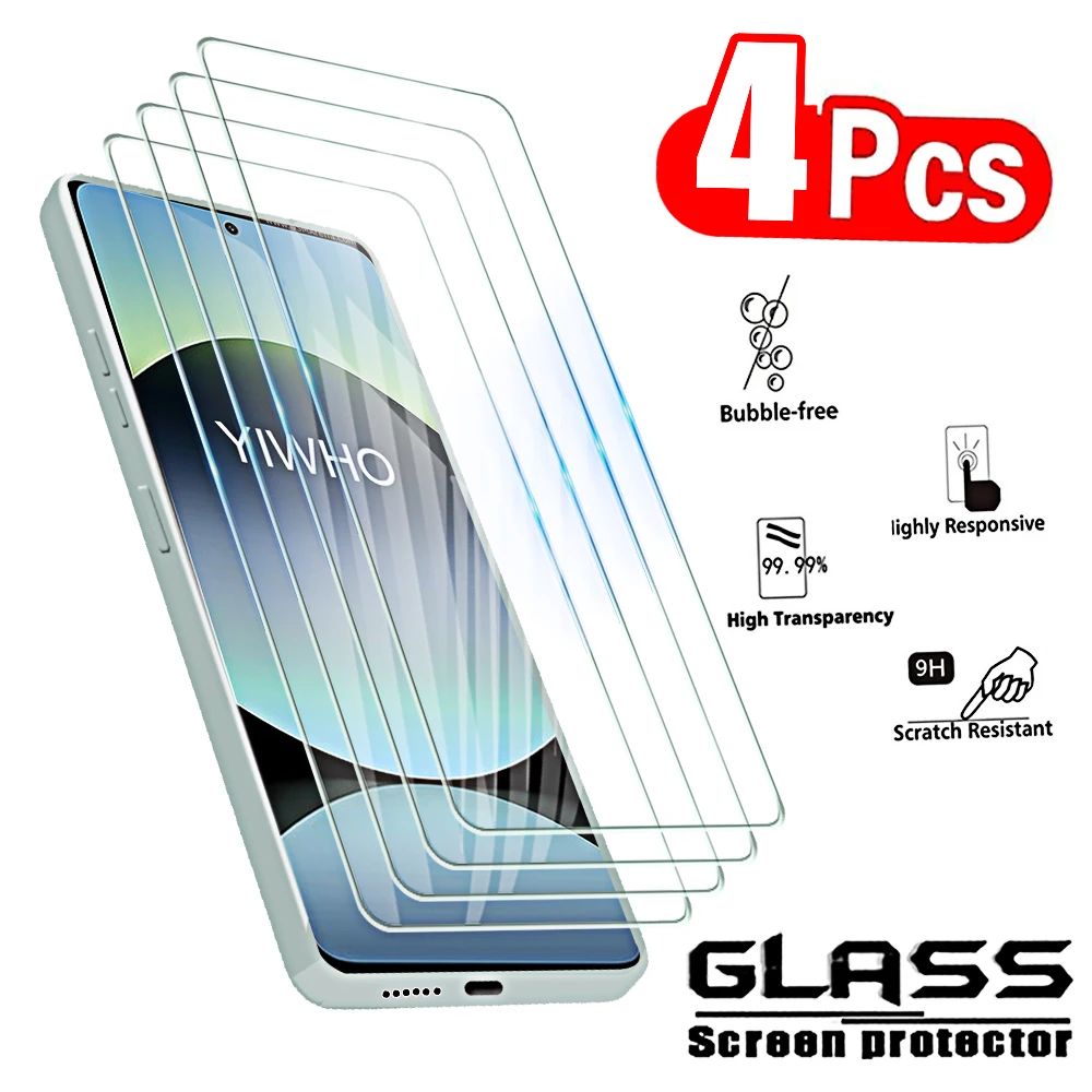 4 Peças de Vidro Temperado STG para Redmi Note 14 4G 5G, Protetores de Tela para Xiaomi Redmi Note 13 12 11 10 Pro, Película Frontal