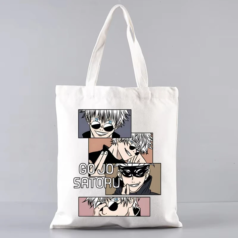 مجموعة حقائب حمل من الخيش مكونة من قطعة واحدة من Gojo Satoru Jujutsu Kaisen Otaku، حقيبة كتف ذات سعة كبيرة، حقيبة تسوق قابلة لإعادة الاستخدام مع محفظة للعملات المعدنية #3