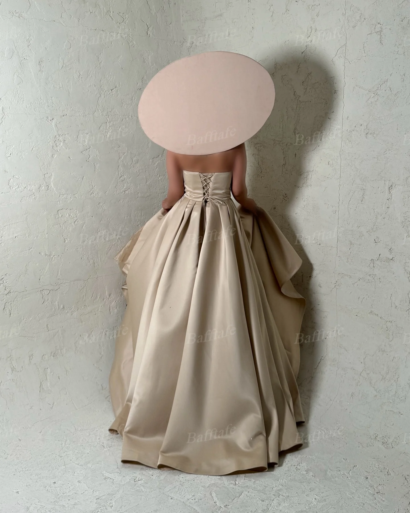 Bafftafe une ligne robes de soirée en Satin perles personnalisées chérie femmes formelle fête robe de bal fente Corset robes de demoiselle d'honneur