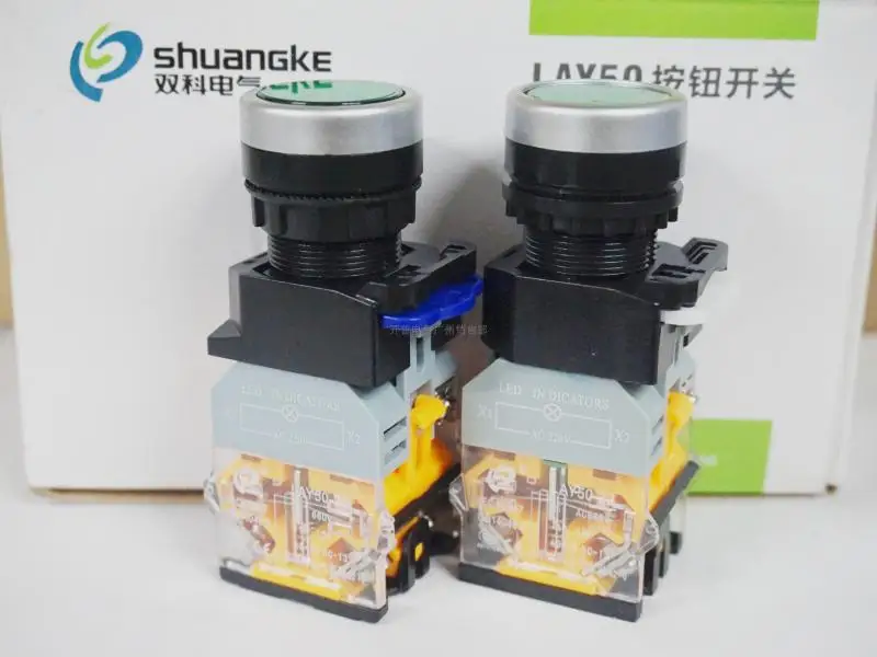 Imagem -02 - Shuangke Interruptor de Botão de Reconjunto Led Elétrico com Luz Lay5022d11d