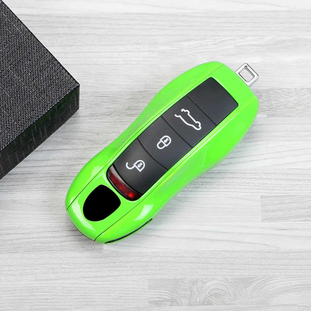 Lizard Green For Porsche Panamera Cayenne 971 911 9YA Macan Boxste Remote Car Key Case Cover Shell Replacement Kit Accessories image 5