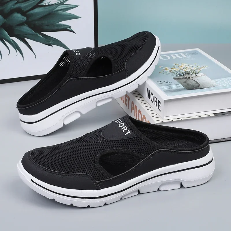 

Fashion Shoes for Men and Women Light Breathable Couple Half Slippers Outdoor Casual Designer Men Mules for Summer Big Size 48