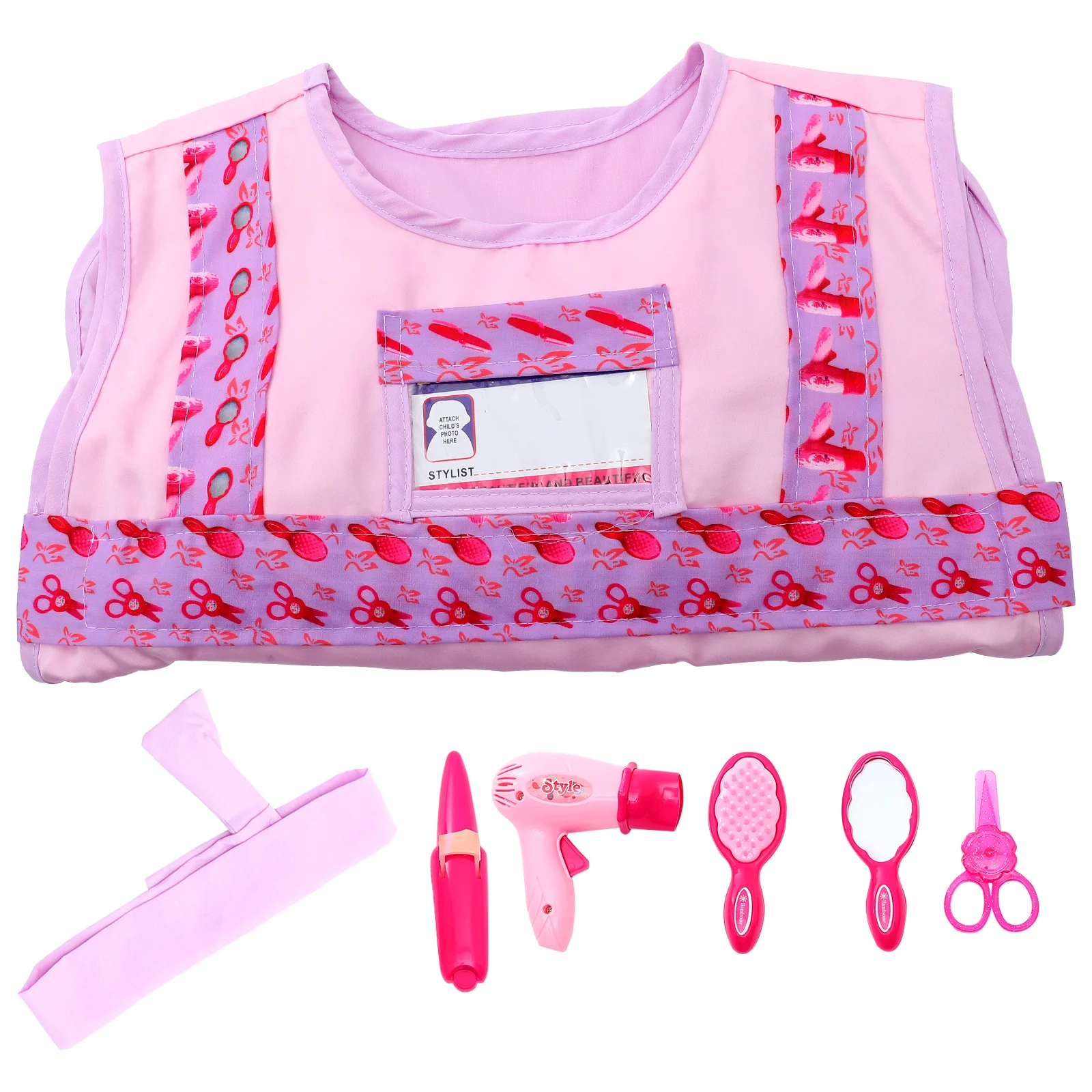 7 Stuks Kids Kapper Rollenspel Set Inclusief Kleding Haarband Kam Schaar Föhn Kostuum voor Halloween Cosplay