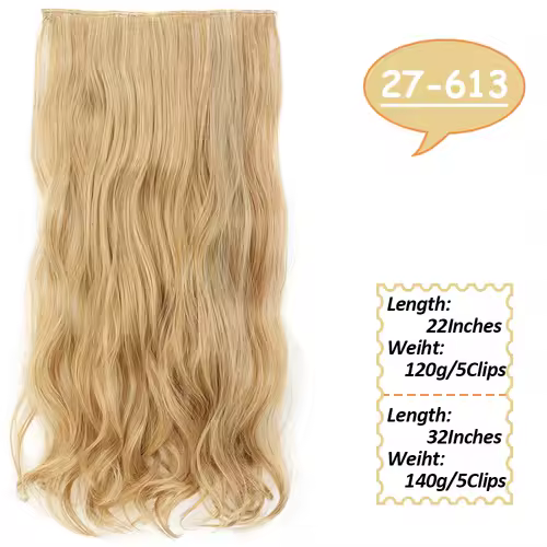 NICESY Synthetic Long Wavy 5 Clips Hair Extensions 22Inch/32Inch Clip On Hair Extensions High Tempreture Fake For Women - Image 26