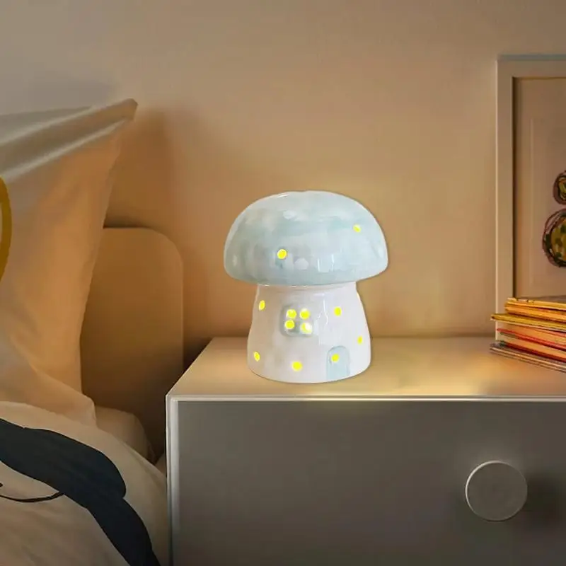 

Creative Mushroom Night Lamp For Kids Warm Light Cute Mushroom Desk Night Light For Livingroom Bedside Hotel Decoration