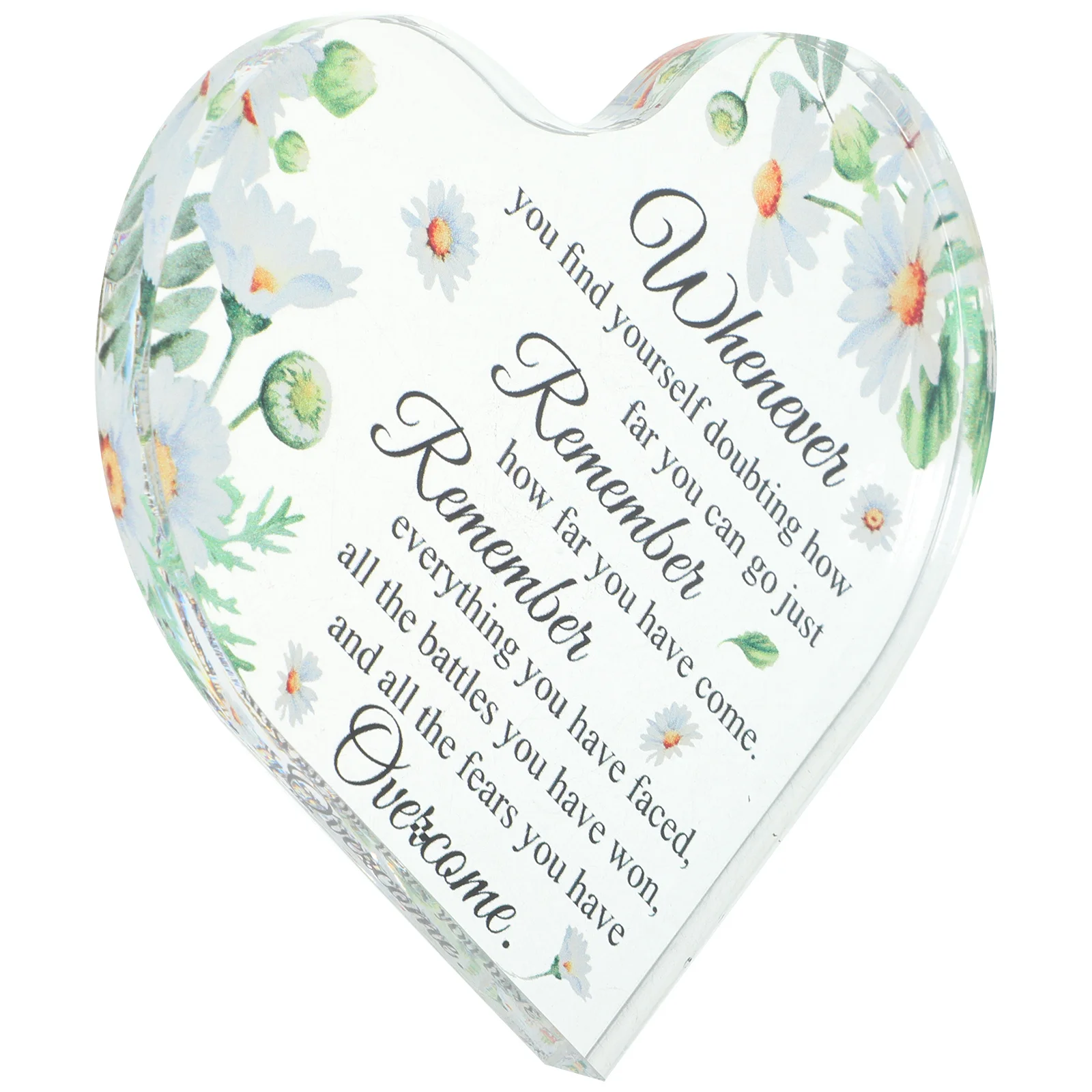 

Acrylic Heart Shaped Plaque Motivational Positive Quotes Desktop Decor Heart Centerpiece Acrylic Table Sign Decoration