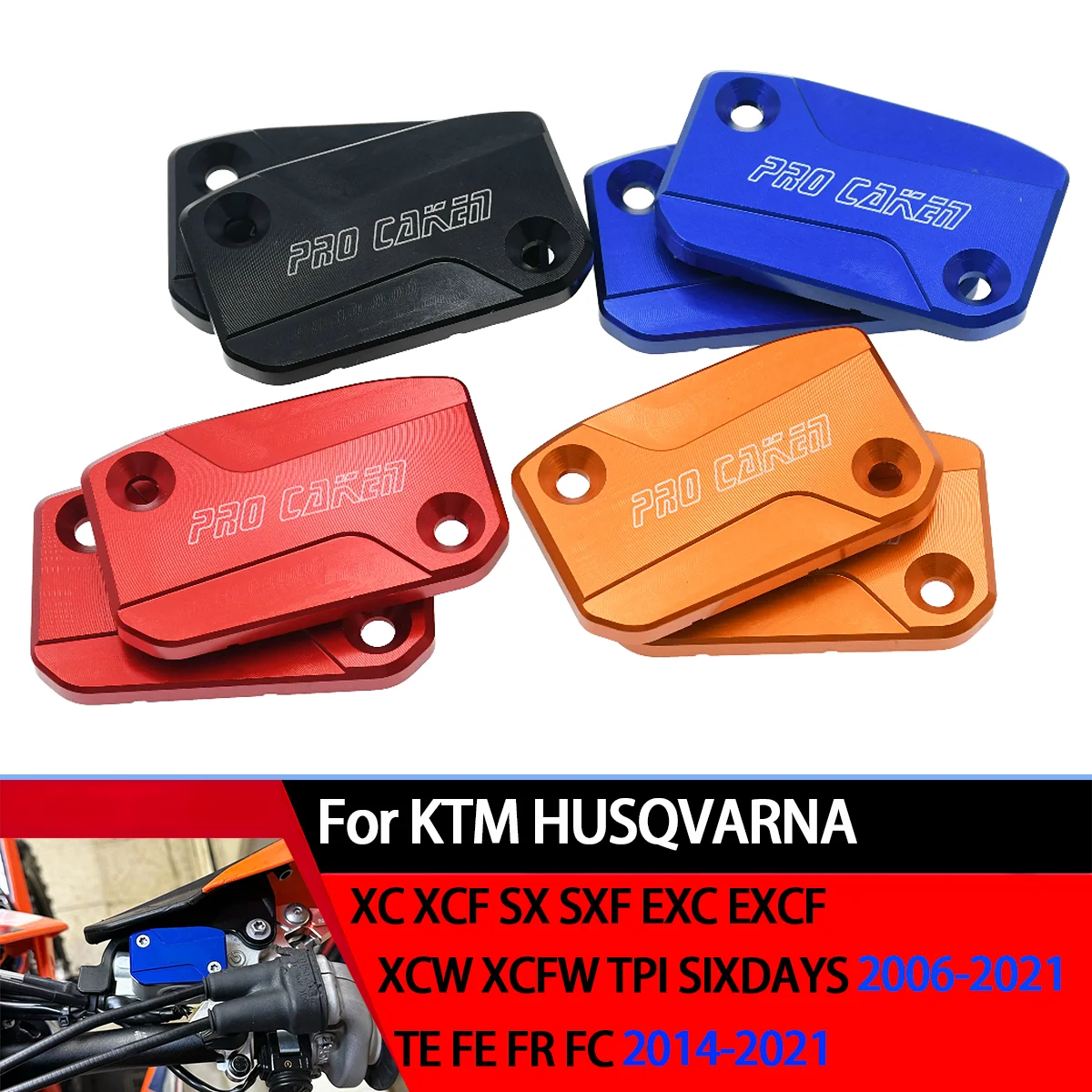

For KTM 125-500 XC XCF XCW SX SXF EXC EXCF TPI Six Day Motorcycle CNC Front Brake And Clutch Fluid Reservoir Cap Cover 2017-2023
