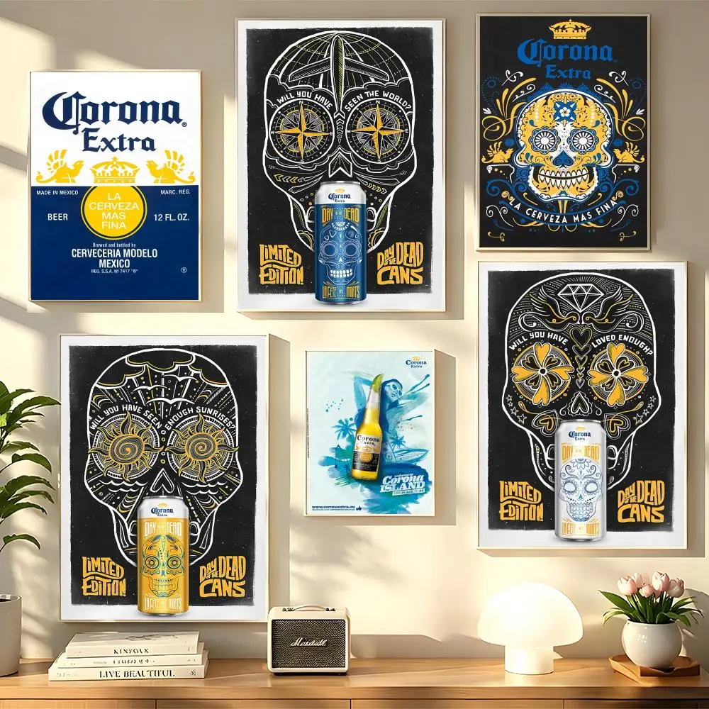 Corona Extra Beverage Brand Poster HD art sticky wall waterproof home living room bedroom bar decoration