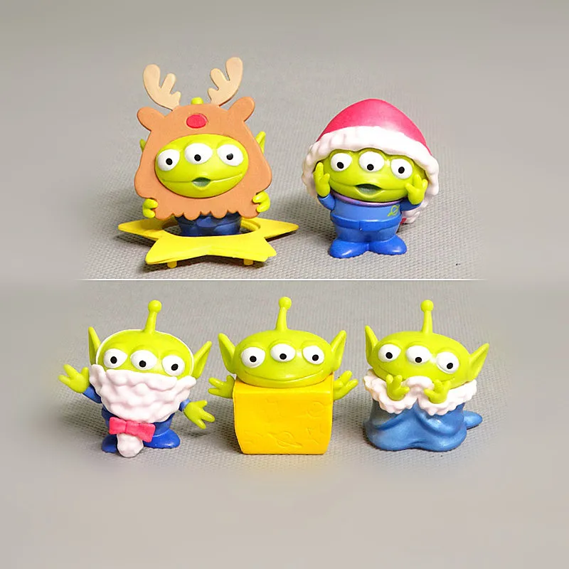 Hot Toys 5pcs/set Toy Story christmas Alien Action Figure Anime Cartoon Model Doll Car Decoration Accessories Collection Gifts