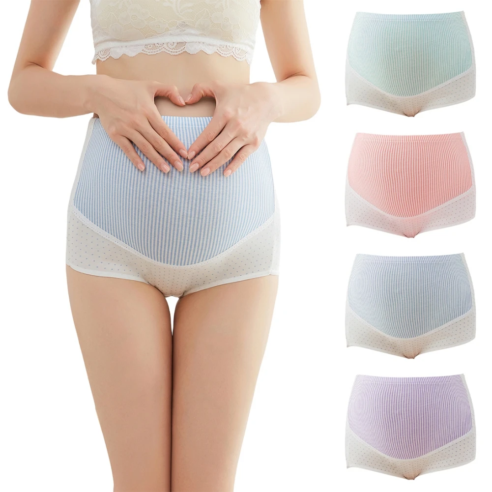 

4 Colors Women's Maternity Briefs Adjustable Waistband High Waist Pregnancy Underpants Ladies Soft Intimate Panties