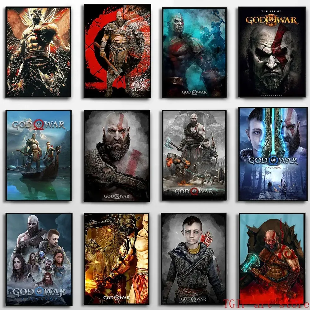 Pop Game God of War Ragnarok Poster Aesthetics Gaming Canvas Painting for Wall Art Picture Gamer Room Decor Home Decoration