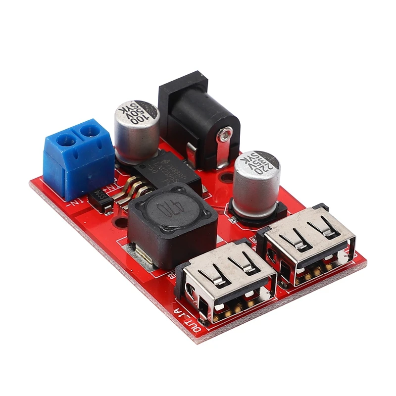 LM2596 LM2596S Dual USB DC-DC 9V 12V 24V 36V To 5V 3A Step Down Buck Converter Board Car Charger แหล่งจ่ายไฟพลังงานแสงอาทิตย์โมดูล